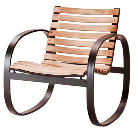 Sedia a dondolo Cane-Line Parc - teak/grigio lava