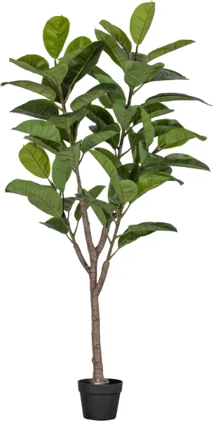 Albero della gomma, Pianta artificiale, verde, H135x74x55 cm