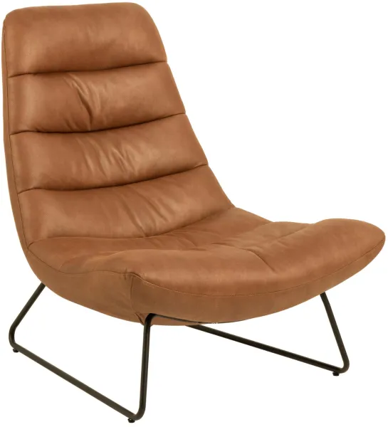 ACT NORDIC Milford poltrona lounge - tessuto color cognac e metallo nero