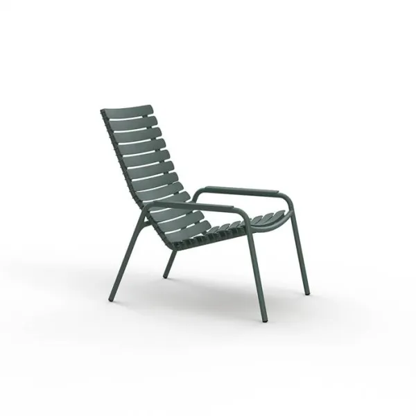 Poltrona lounge HOUE ReCLIPS in plastica riciclata - Verde oliva