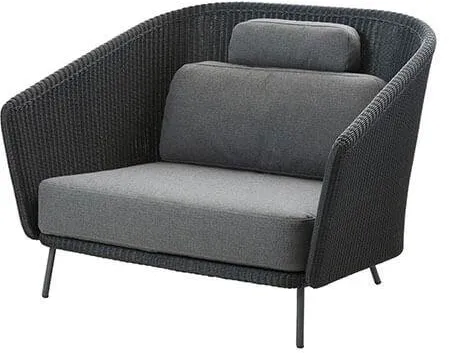 Poltrona lounge Cane-Line Mega - Struttura grigia con set di cuscini