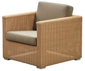 Poltrona lounge Cane-Line Chester, Naturale, cuscino in taupe