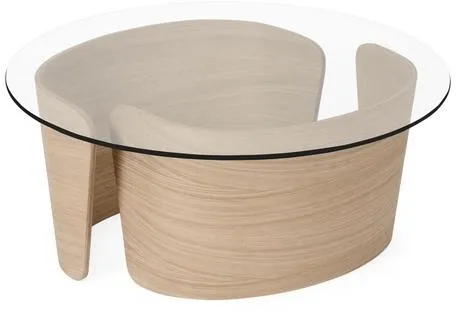 Sibast Furniture No 7 Lounge Tavolino Ø70 Basso Rovere Oliato Bianco/Vetro