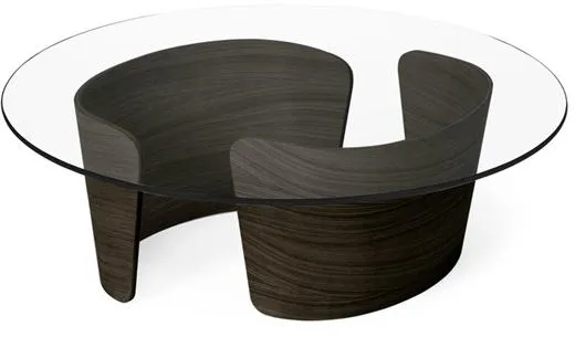Sibast Furniture No 7 Lounge Tavolino Ø90 Basso Rovere Scuro Oliato/Vetro