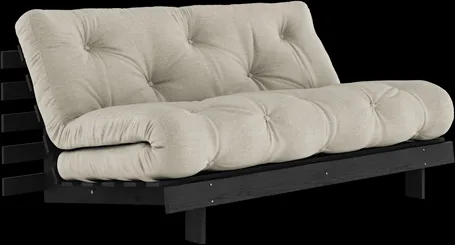 Karup Design Roots Divano Letto con Materasso Roots 160x200 Lino/Nero Laccato