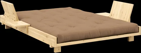Karup Design Social Divano Letto con 2 Schienali, Tavolini Laterali e Materasso 140x200 Mocca/Laccato Chiaro