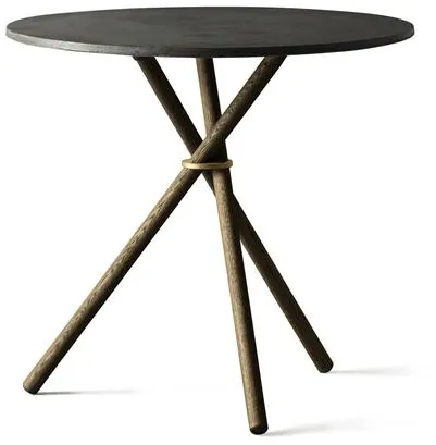 Tavolino da caffè Eberhart Aldric Ø80 Cemento scuro/Rovere scuro
