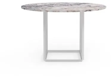 New Works Florence Tavolo da pranzo Ø120 White Viola Marmo con struttura bianca